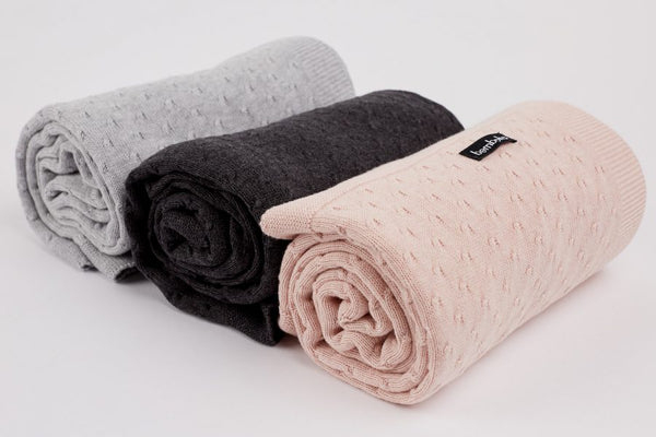 Luxury Cot Blankets - Organic Cotton Knot design